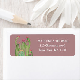 Etiqueta Cactos Cactus Desert Script Moderno Suculento Simp