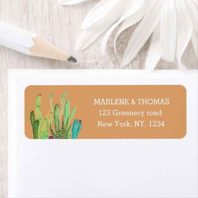 Etiqueta Cactos Cactus Desert Script Moderno Suculento Simp (Insitu)
