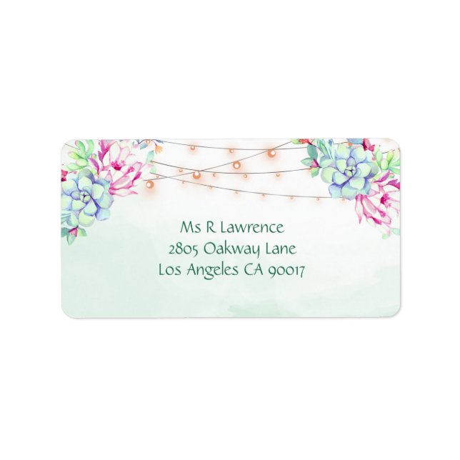 Etiqueta Cactus Succults String Lights Floral (Frente)