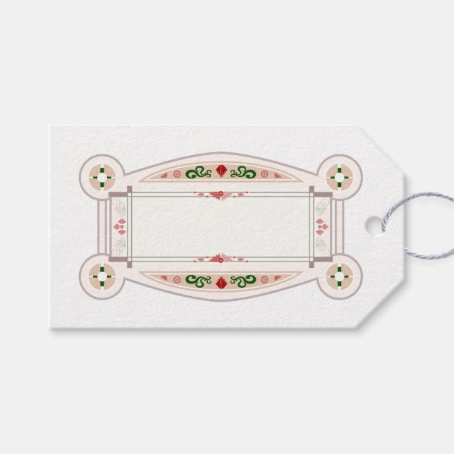 Etiqueta cadeau rétro, de style Art Déco (Frente (horizontal))