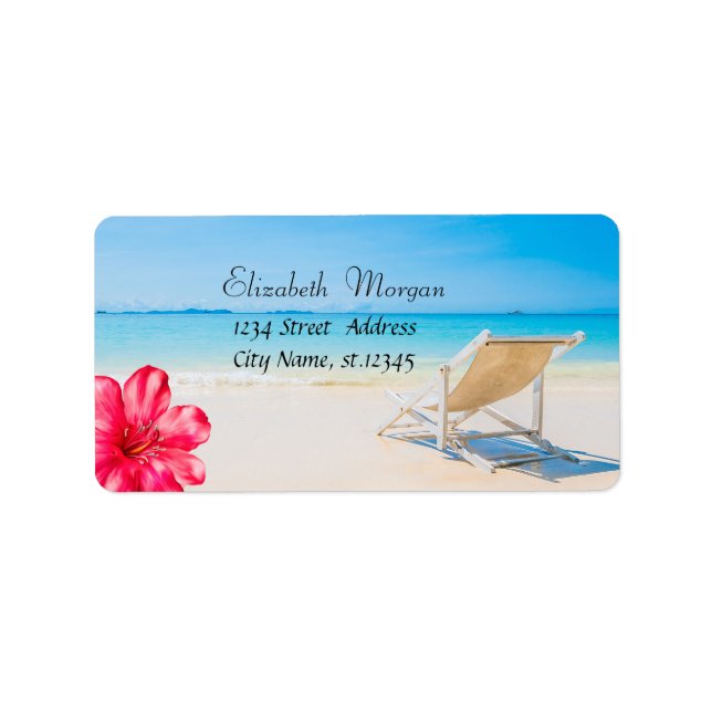 Etiqueta Cadeira de praia tropical, Sand Hibiscus (Frente)