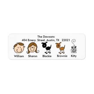 Etiqueta Cães da Família 2 Personalizáveis, 1 Rótulos de En