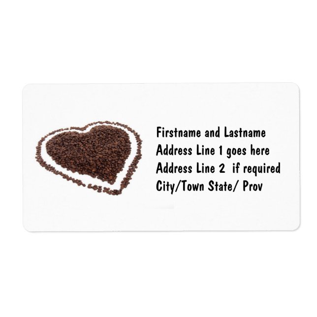 Etiqueta Café Bean Heart (Frente)