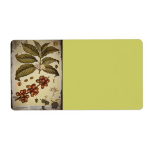 Etiqueta Café com Imagem Botânica Retroativa