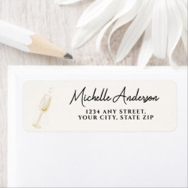 Etiqueta Café da Manhã & Bolhas Chique para Chá de Noiva em