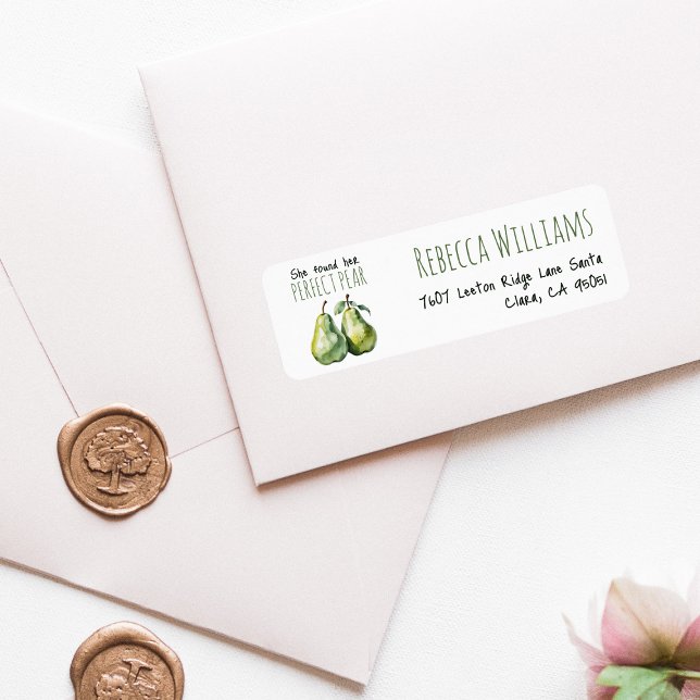 Etiqueta Café da Manhã Elegante com Peras Perfeitas para Ch (Criador carregado)