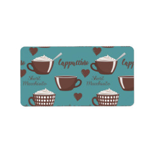 Etiqueta Café Latte Cappuccino Marrom Xícaras de Café Creme