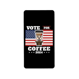 Etiqueta Café para presidente, vote no café