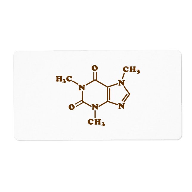 Etiqueta Cafeína - Café - Fórmula Química Molecular (Frente)