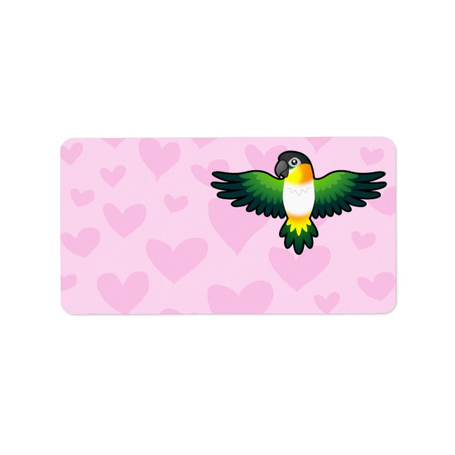 Etiqueta Caique / Agapornis / Pionus / Amor de Papagaio (Frente)