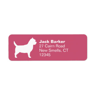 Etiqueta Cairn Terrier Dog Breed Silhouette Return Endereço