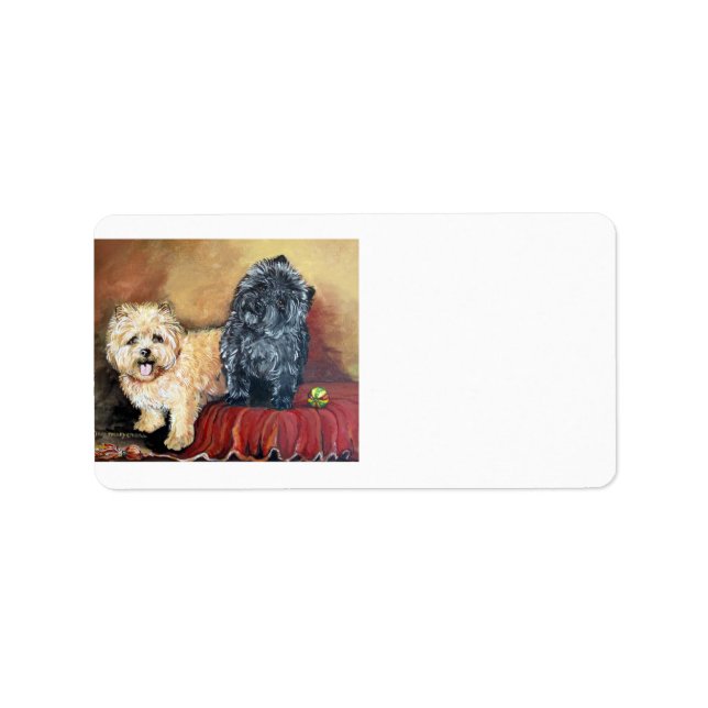 Etiqueta Cairn Terrier Portrait (Frente)