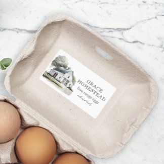 Etiqueta Caixa de Ovos da Fazenda White Barn Homestead