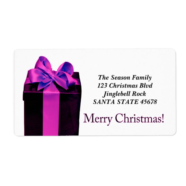 Etiqueta Caixa de presentes Merry Christmas address label (Frente)