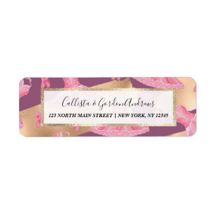 Etiqueta Calçados Dourados de Vestido Ballerina, Rosa