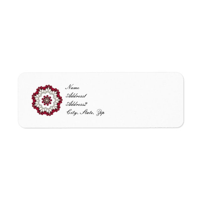 Etiqueta Calidoscópio de Diamantes e Rubis (Frente)