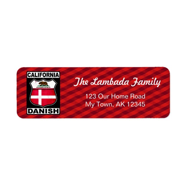 Etiqueta California Danish Address Labels (Frente)