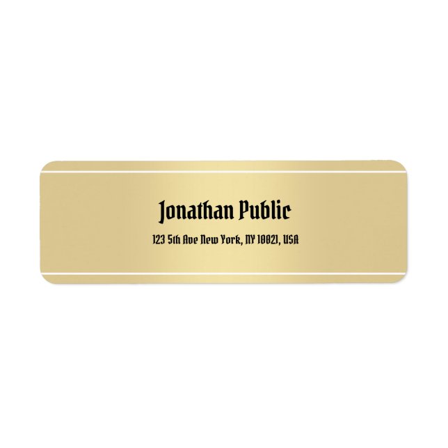 Etiqueta Caligrafia Clássica Nostálgica Texto Dourado Model (Frente)