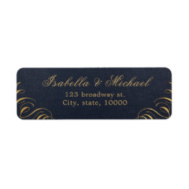 Etiqueta caligrafia florescente do marinho endereço de reto