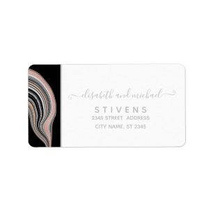 Etiqueta Caligrafia preta prateada rosa de giz de árgulas