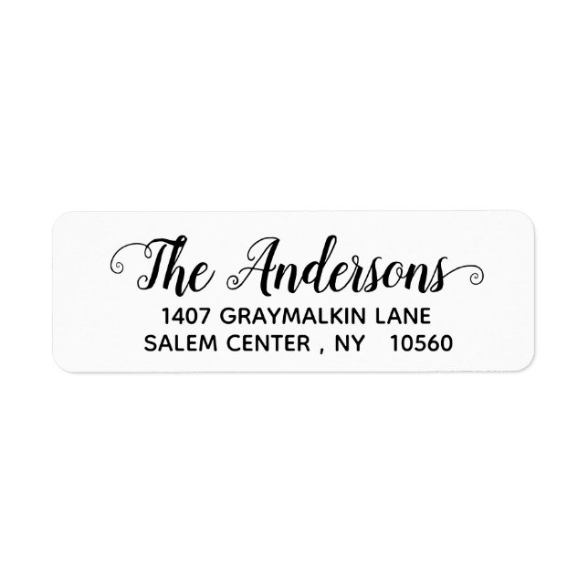 Etiqueta Caligrafia Script Manuscrito Moderno Elegante (Frente)