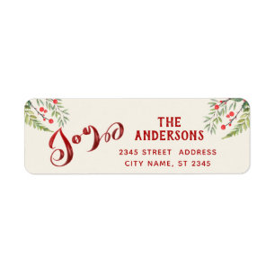 Etiqueta Caligrafia vermelha alegria verde sagrado