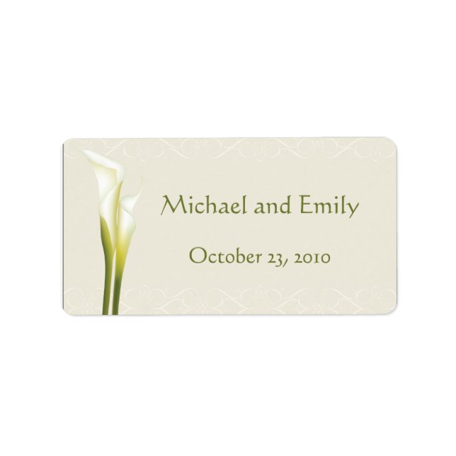 Etiqueta Calla Lily Wedding Favor Labels (Frente)