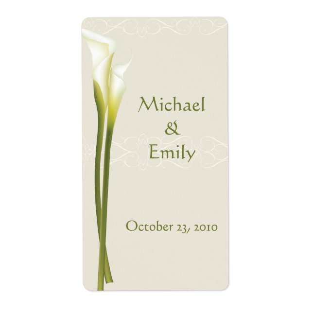Etiqueta Calla Lily Wedding Favor Labels (Frente)