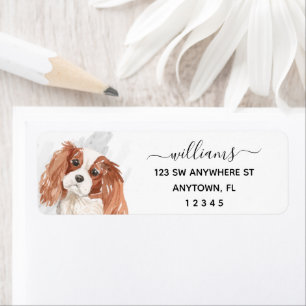 Etiqueta Calliografia Cavalier King Charles Spaniel Dog