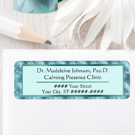 Etiqueta Calm Teal Leafy Shimmer Psicoterapia ou Conselheir