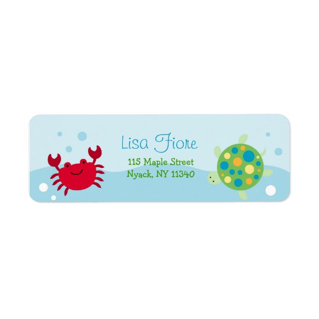 Etiqueta Calypso Sea Creature Ocean Address Labels (Frente)