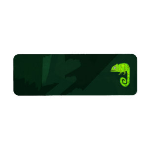 Etiqueta Camaleão bonito verde