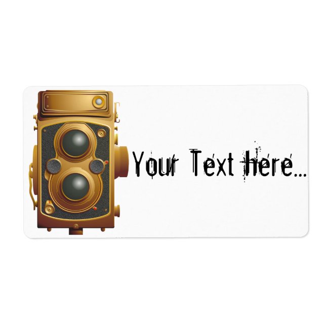 Etiqueta Câmara Steampunk Antiga (Frente)