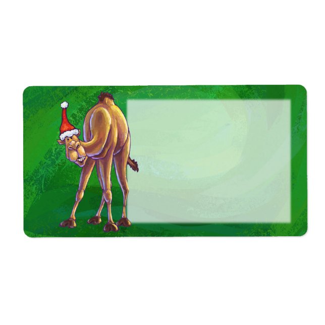 Etiqueta Camel Christmas on Green (Frente)