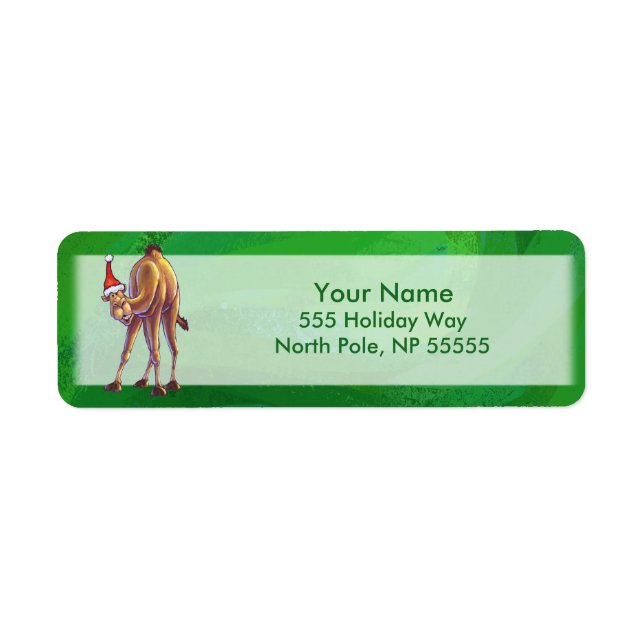 Etiqueta Camel Christmas on Green (Frente)