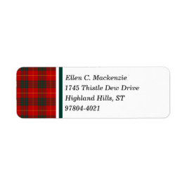 Etiqueta Cameron Clan Bright Red Scottish Tartan