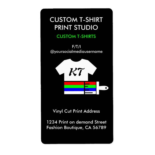 Etiqueta Camisa de Roupas Roupas Pód Vinil (Frente)