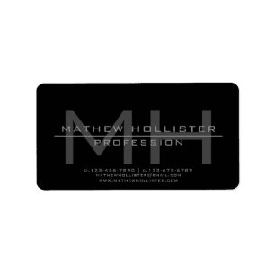 Etiqueta Camisas masculinas monogramadas, cinza empresarial