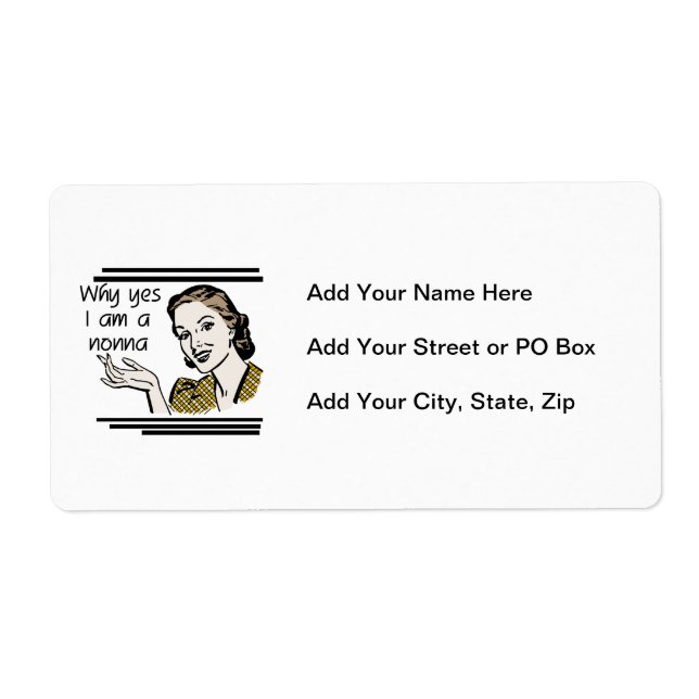 Etiqueta Camiseta retro e presentes de Nonna (Frente)