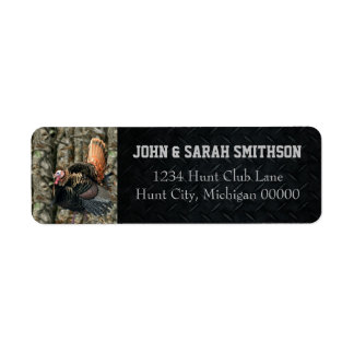 Etiqueta Camo e Black Wild Turkey Return Address