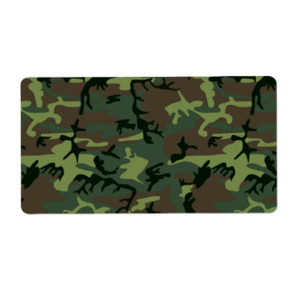 Etiqueta Camouflage Camo Green Brown Patterno