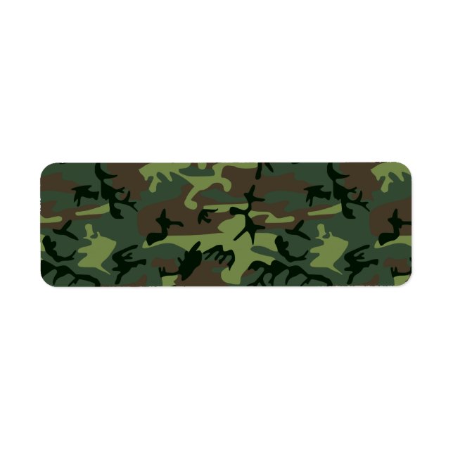 Etiqueta Camouflage Camo Green Brown Patterno (Frente)