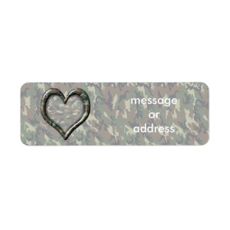 Etiqueta Camouflage Heart - Woodland