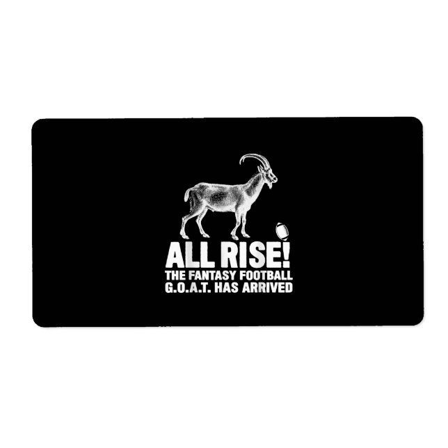 Etiqueta Campeão da Liga Fantasy Futebol Goat Gift (Frente)