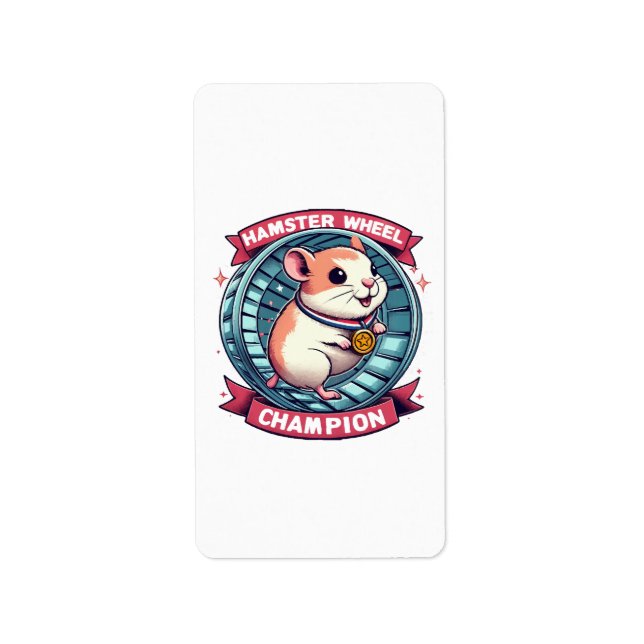 Etiqueta Campeão da Roda de Hamster (Frente)
