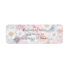 Etiqueta Campo de Flora Clássica Elegante e Suave