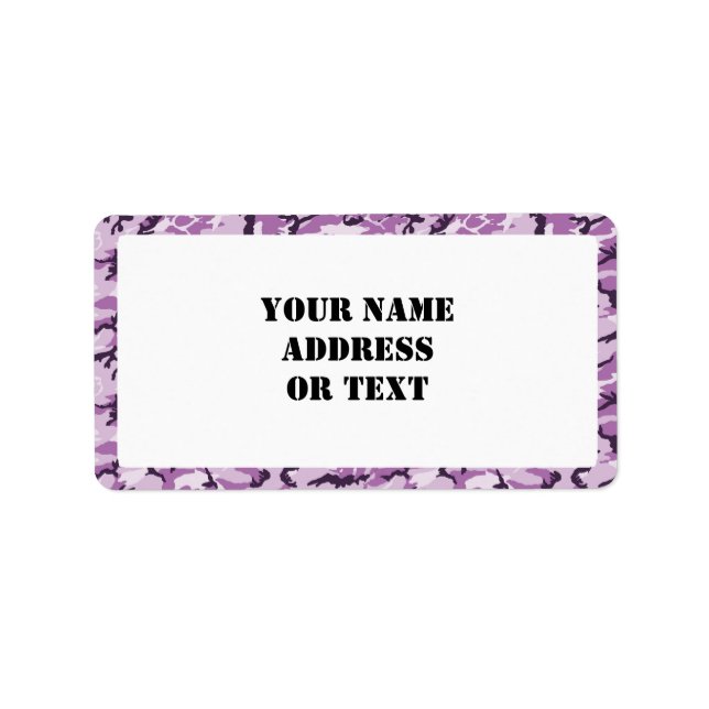Etiqueta Camuflagem rosa/roxa - com branco (Frente)