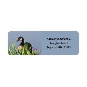 Etiqueta Canada Goose Irises Animal Art Address