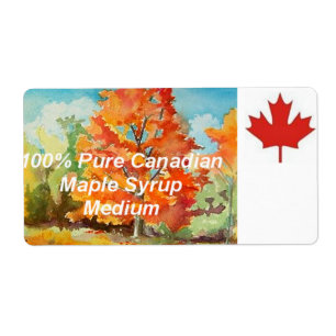 Etiqueta canadense do xarope de bordo