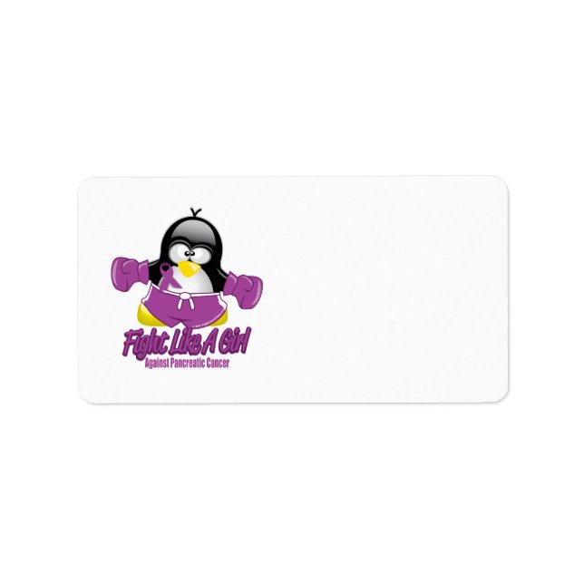 Etiqueta Câncer de pâncreas Fighting Penguin (Frente)